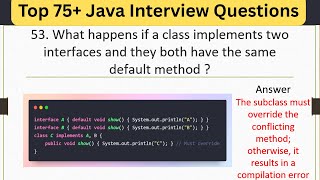 Top 75+ Tricky Java - What happens if a class implements two interfaces with same default method
