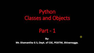 Python Application Programming (15CS664/17CS664) Object Oriented Programming Part 1