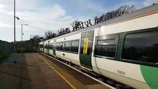 Diverted Class 377/6s 10 car speeds past Falmer for Brighton