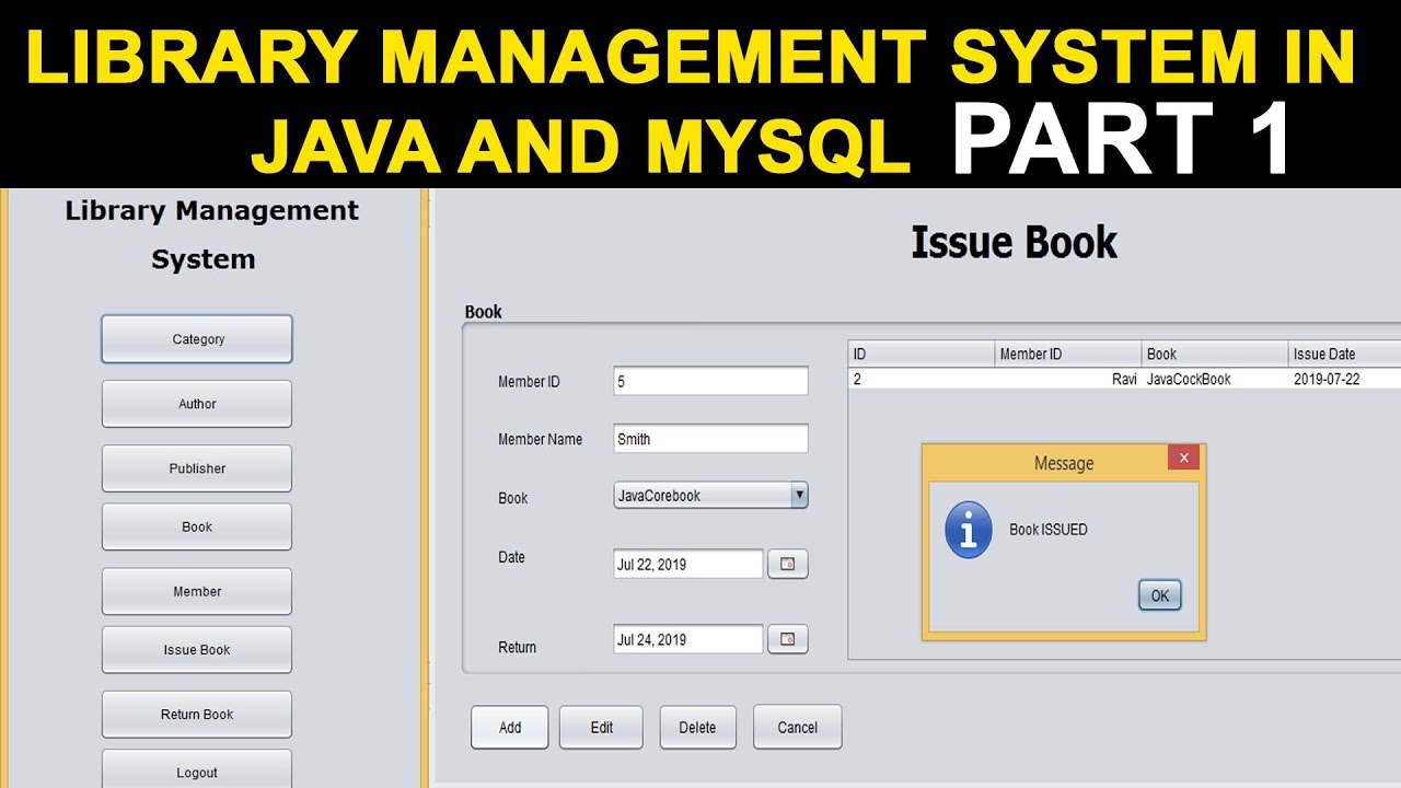 Simple Library Management System Project In Java With Source Code - Notebda