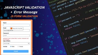 JAVASCRIPT (JS) Form VALIDATION + Error Message javascript #webdevelopment #fullstackdevelopment
