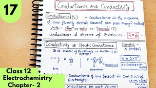 Specific Conductance, Conductivity| Conductance |units of conductivity| Electrochemistry Class12