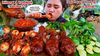 EAT, CHICKEN Thighs with soy sauce, KABAU SAMBAL, QUAIL EGGS, RAW LAPAN, JENGKOL, LEUNCA, EGGPLANT