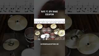 RAYE, 070 Shake - Escapism. #drums #drumming #drumsheetmusic