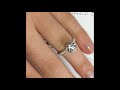 2.2 ct round diamond engagement ring with three row band