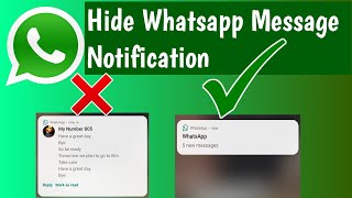 How to Hide WhatsApp Message On Lock Screen in Notification Bar Tamil | Hide WhatsApp message
