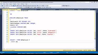 Microsoft SQL Server Development Part 39 :Table Variables in SQL Server