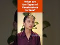 What are the Types of Constructors in Java? | Java Placement Question | #shorts #kiransir