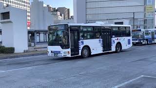 岡山駅岡電バス回送車前進