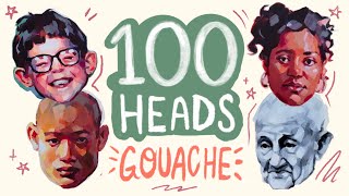 EVEN MORE HEADS ✷ 100 Heads Challenge ✷ Acryl Gouache Portrait Painting