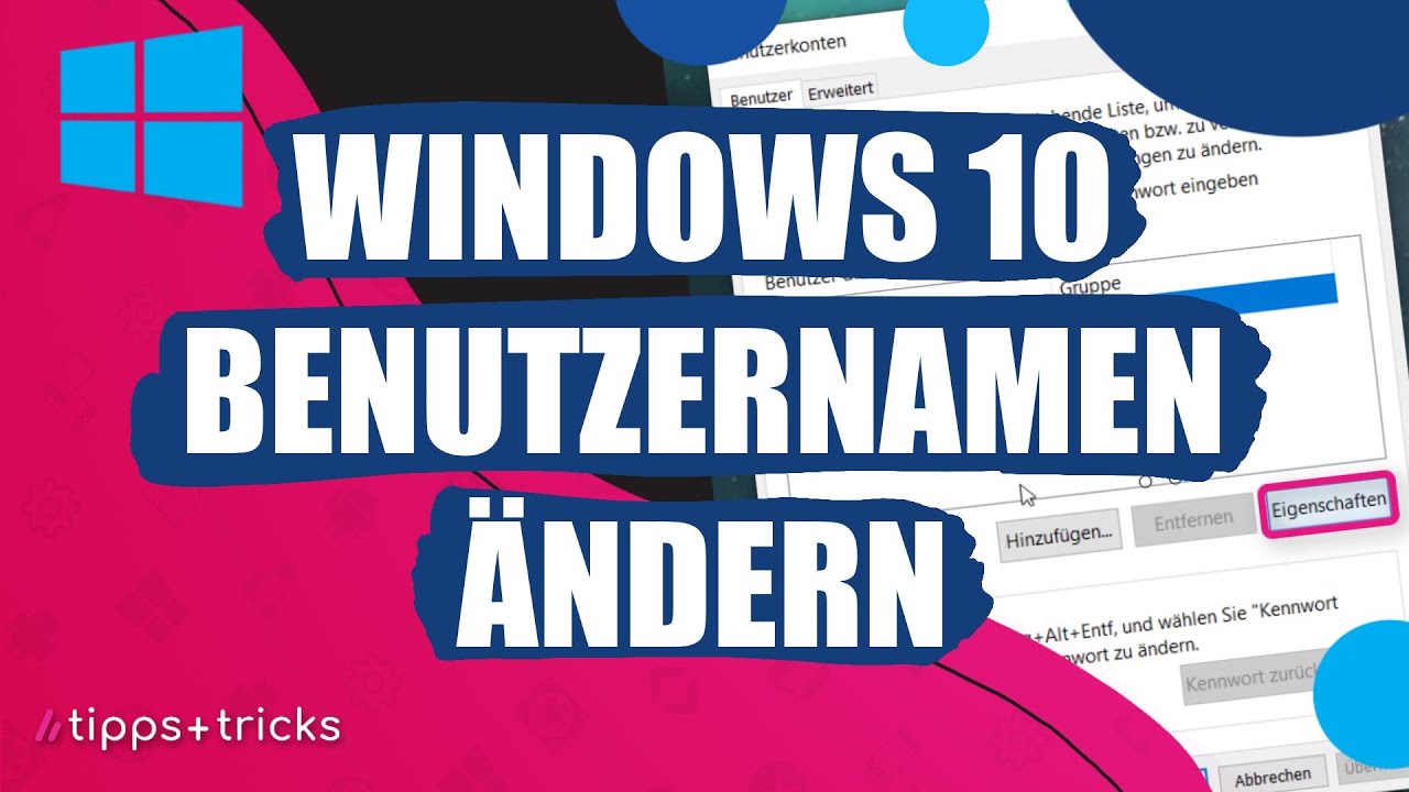 Windows 10: Benutzernamen ändern - So Geht's - YouTube