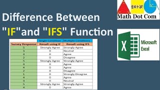 Difference between IF and IFS function in Excel | Math Dot Com