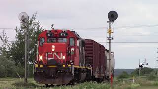 A Fast Baby Train! EMD Geep Leads CN Local Train 537 at Memramcook, NB at Track Speed