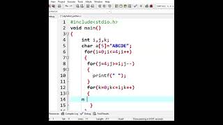 Print alphabet pattern in triangle shape in C language #education #coding #cprogrmming