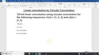 Linear convolution using Circular convolution(Without conv function)|FAST CONVOLUTION