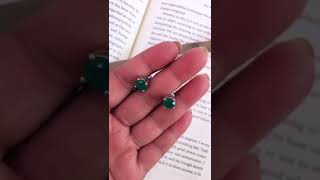 Semi Precious Emerald Studs