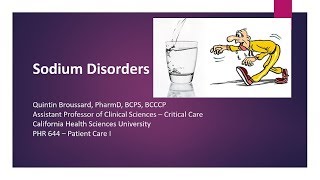 Sodium Disorders Lecture Spring 2019