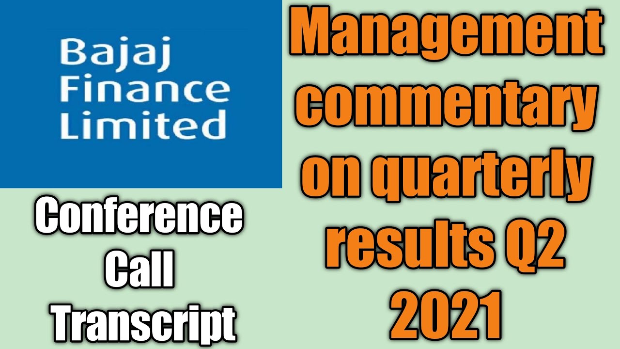 Bajaj Finance Quarterly Result Q2 2021 Conference Call Transcript ...