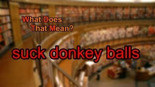 What does suck donkey balls mean?