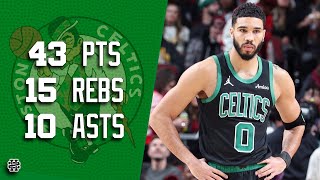 Jayson Tatum 43 pts 15 rebs 10 asts vs Bulls 24/25 season