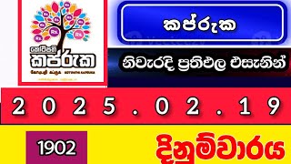 kapruka 1902කප්රුක 2025.02.19today DLB lottery Results ලොතරැයි ප්‍රතිඵල අංක