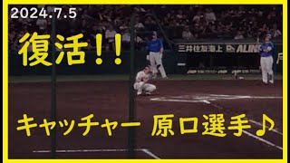 [2024.7.5] 緊急事態に一球だけキャッチャーとして復活した原口捕手！ ＠阪神甲子園球場～一塁アルプス視点～【阪神タイガース】