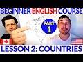 Easy Beginner English Course Lesson 2, Part 1: Countries: Where Are You From? | Comprehensible Input