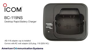 Icom BC-119NS Rapid Battery Charger with AC Power Adapter