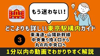 【どこよりも詳しい東京駅構内ガイド】③東海道・山陽新幹線中央乗り換え口から丸の内中央口へ　#東京駅 #東京駅構内移動 #まっぷる