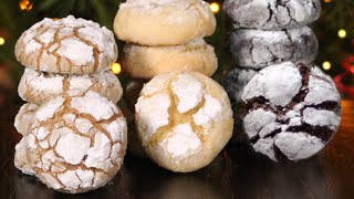 Crinkle Cookies One Dough 3 Ways | Chocolate, Gingerbread, Almond | How Tasty Ch