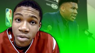 That time when young Giannis said he wanted the MVP and the reporters laughed at him 😅😬 #shorts