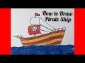 How to Draw Pirate Ship | Pirate Ship Drawing | @ Kalakrit Art Studio by Kanika