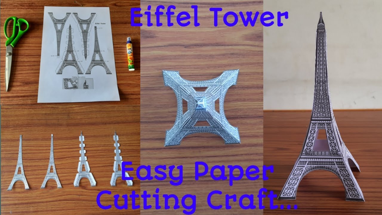 Paper Craft Eiffel Tower DIY | How To Make Easy Printable Paper Cutting ...