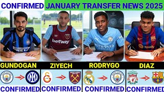 🚨LATEST CONFIRMED TRANSFERS NEWS AND RUMORS TRANSFERS 2025🔥 GUNDOGAN, ZIYECH, RODRYGO,DIAZ 🚨