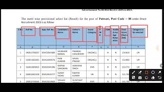 DDA PATWARI Final Result | DDA Result | Patwari Post Final Result | DDA Patwari Result | DDA Vacancy