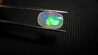 Faceted Welo Opal 2.27ct Neon Harlequin Cushion AAA Natural Crystal Jelly Opal 11x7mm Video