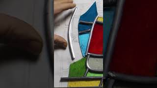 Placing twelve beautiful stained glass pieces | The colors are amazing  #shorts #stainedglass