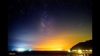 龜山島海面 火星衝星空銀河 縮時攝影 Opposition of Mars with milky way timelapse over Guishan Island,Taiwan.