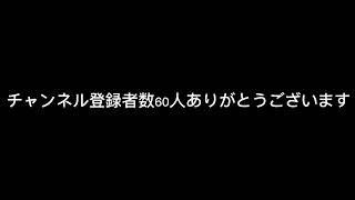 チャンネル登録者数60人ありがとうございます！