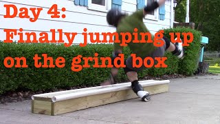 4th Day practicing aggressive skating on the grind box