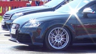 Audi TT Rs vs Mercedes C63 AMG 1/4 Mile Drag Race Viertelmeile Rennen Acceleration Sound