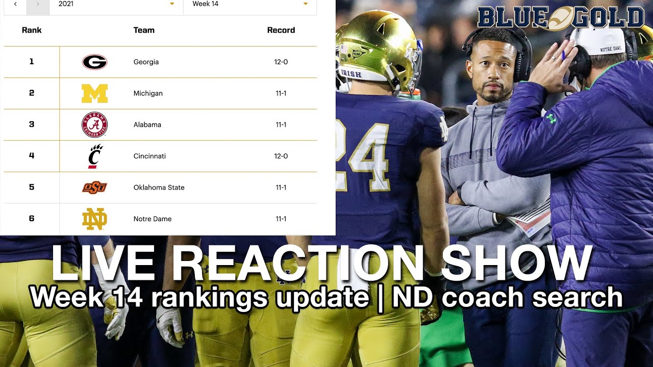 College Football Playoff Rankings Update | Notre Dame Head Coach Search ...