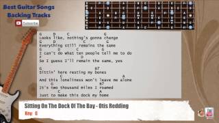 🎸 Sitting On The Dock Of The Bay - Otis Redding Guitar Backing Track with scale, chords and lyrics