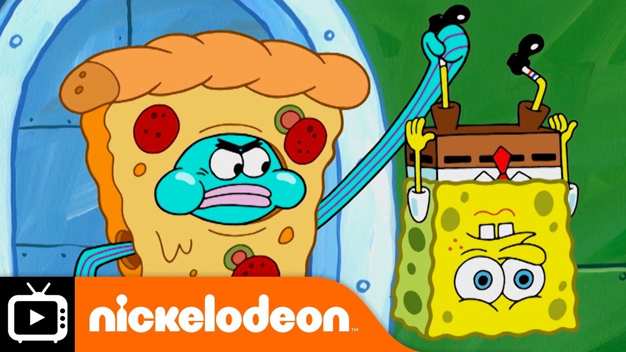 Spongebob Squarepants Eat Pizza