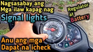 Sumasabay ang mga ilaw pag nag signal lights/Nawalan din ng busina at starter/Anu ang dapat icheck.