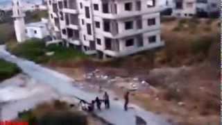 Syria AirStrike Direct Hit to FSA Anti Aircraft Team Position Everyone Dead