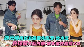 鄭元暢揪好友做菜先倒酒、吹冷氣　許瑋甯大翻白眼：根本就在瞎搞ＸＤ