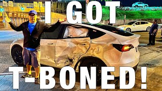 My Model Y got into an accident and I got T-BONED!