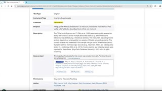 APA PsycTests on APA PsycNet