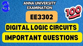 EE3302|Digital logic circuits|Important Questions 💯💯💯|@Toppersacademytamil